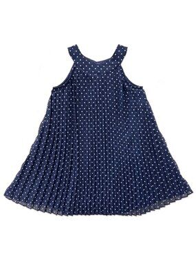 Girls Blueberi Boulevard Navy Polka Dot Pleated Dress Size 6